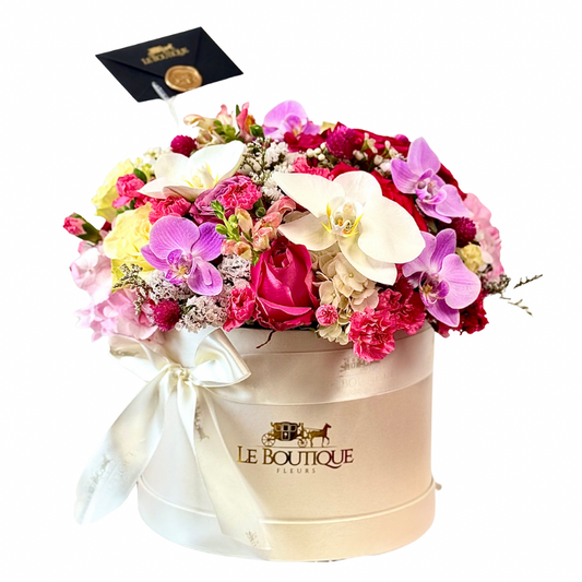 Round Box with Orchids - Medium