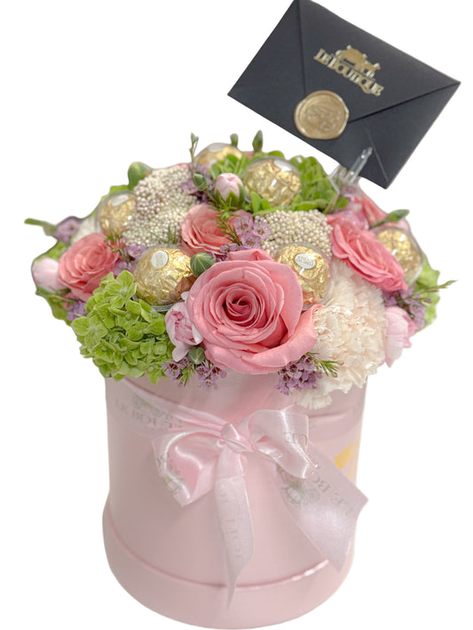 Medium Box with Flowers & Chocolates