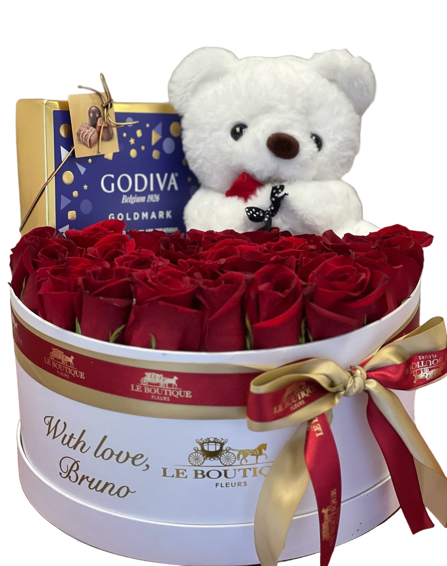 Roses, bear and Chocolates