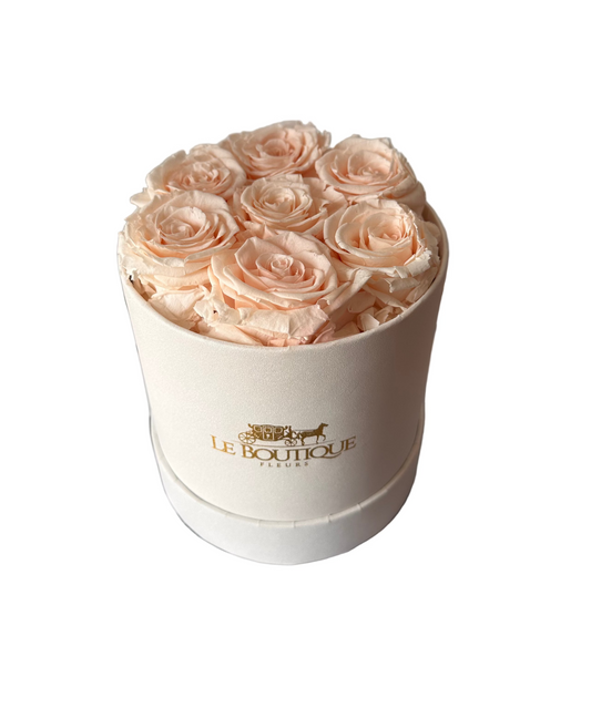 Le Round Box White/Peach Small